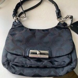 Coach Black Kristen Op Art Hobo Purse B1176-16953